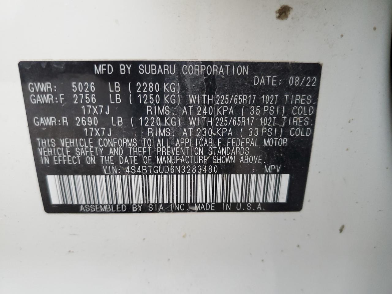 SUBARU OUTBACK WILDERNESS