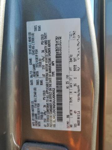 2016 LINCOLN MKC RESERV - 5LMCJ3C92GUJ00652