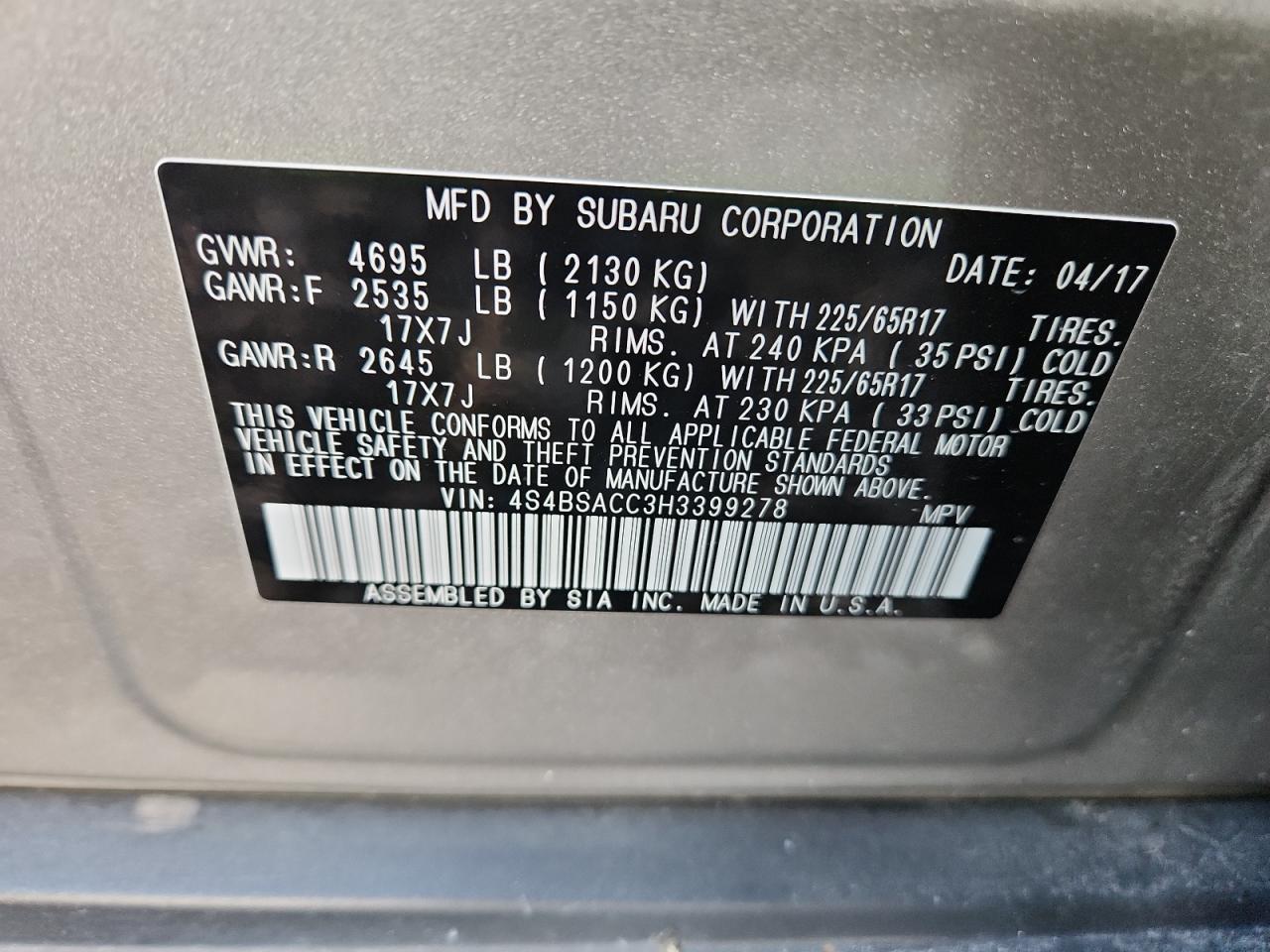 SUBARU OUTBACK 2.5I PREMIUM