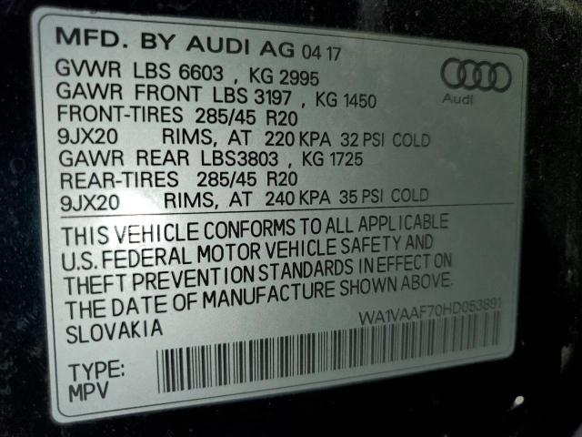 2017 AUDI Q7 PRESTIG - WA1VAAF70HD053891