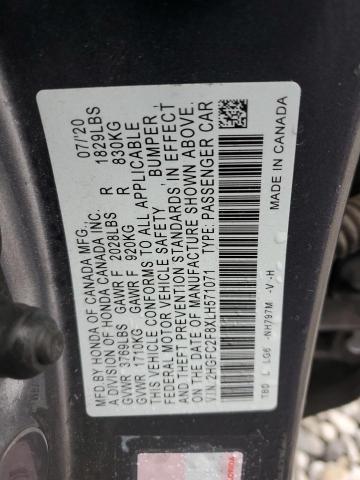 2020 HONDA CIVIC SPOR - 2HGFC2F8XLH571071