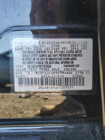 2015 NISSAN SENTRA S 3N1AB7AP5FY303554