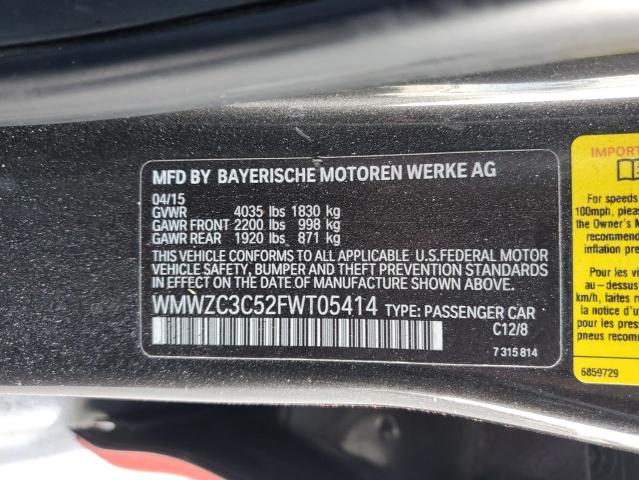 2015 MINI COOPER S C WMWZC3C52FWT05414