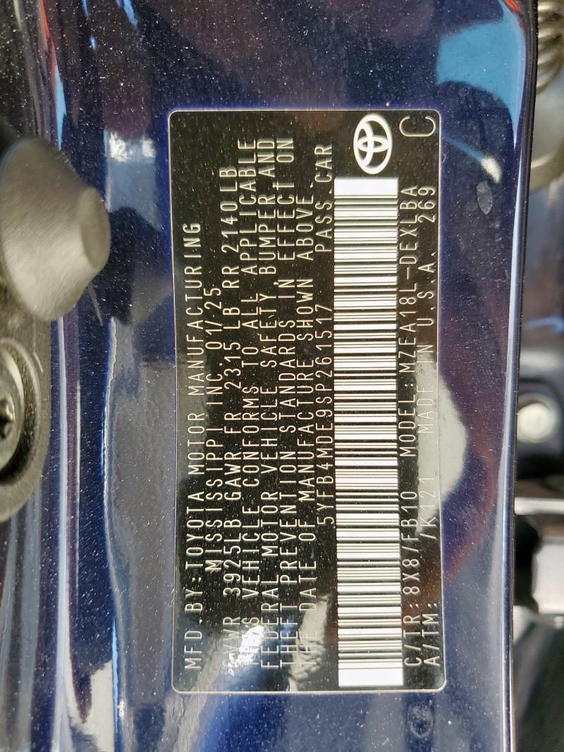 2025 TOYOTA COROLLA LE - 5YFB4MDE9SP261517