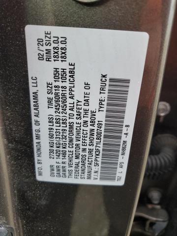 2020 HONDA RIDGELINE #3302868908