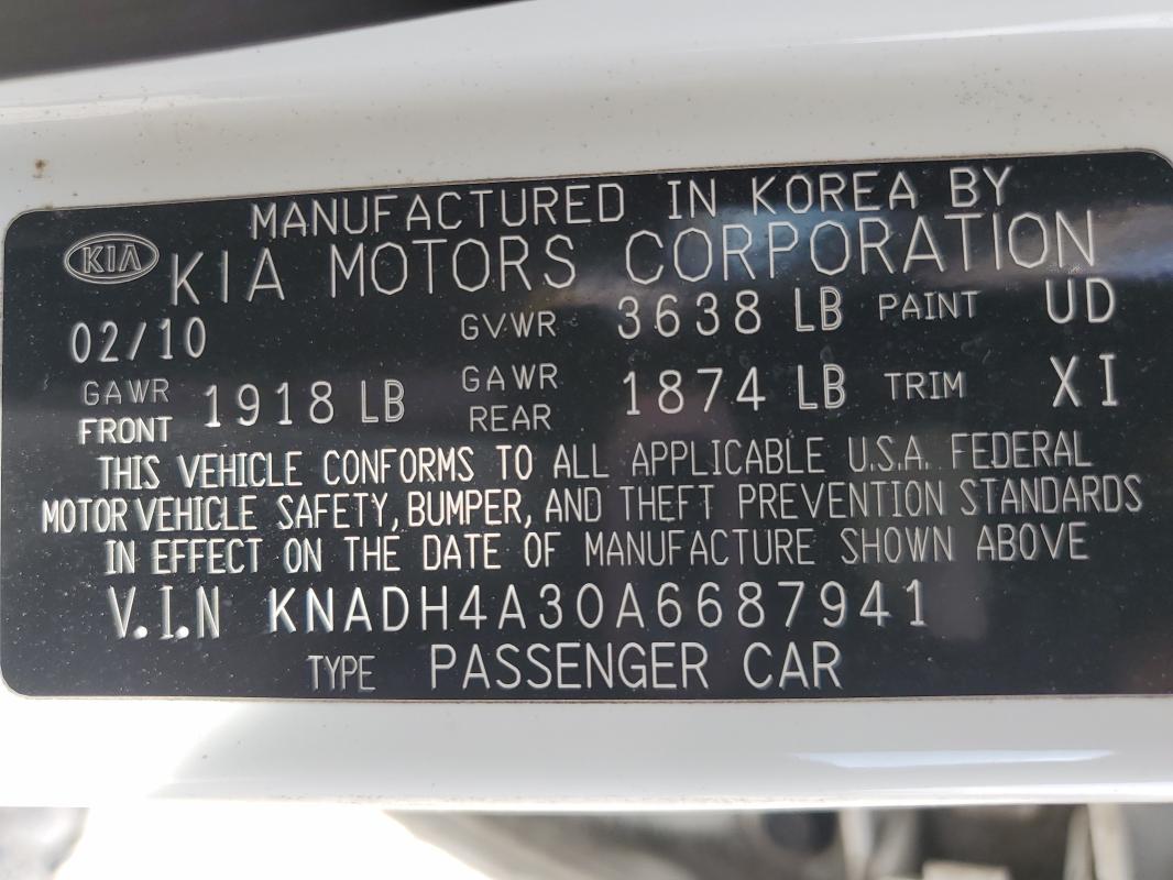 2010 KIA RIO LX #3296385637