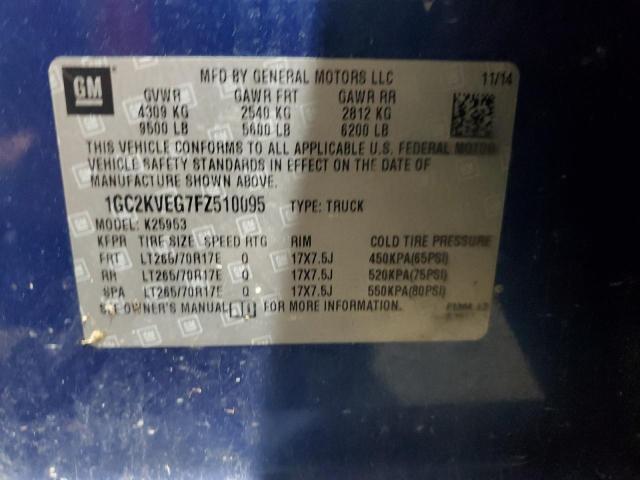 2015 CHEVROLET SILVERADO - 1GC2KVEG7FZ510095