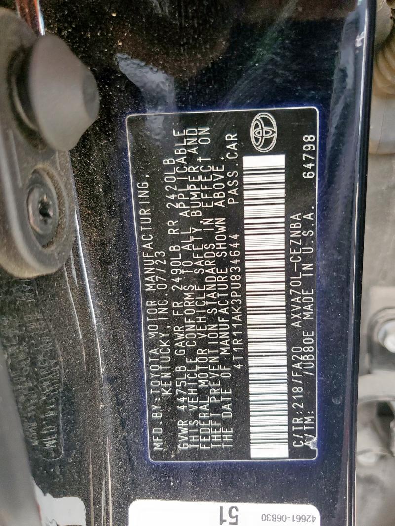 2023 TOYOTA CAMRY LE #3291532930