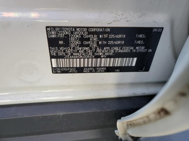 2021 TOYOTA VENZA LE JTEAAAAH3MJ008424