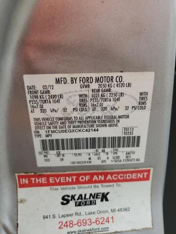 2012 FORD ESCAPE #3304608464