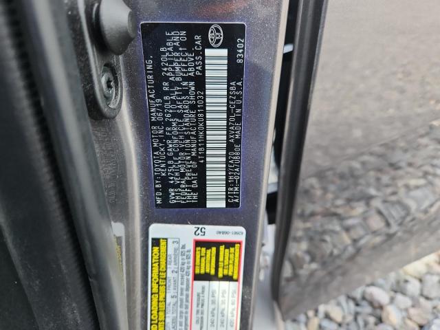 2019 TOYOTA CAMRY L #3287620038