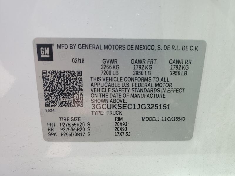 2018 CHEVROLET SILVERADO #3290424846