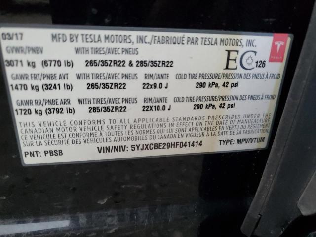 2017 TESLA MODEL X - 5YJXCBE29HF041414