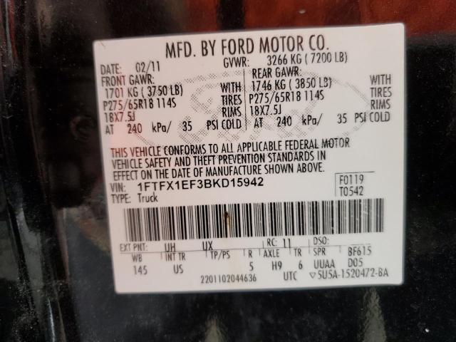 2011 FORD F150 SUPER - 1FTFX1EF3BKD15942