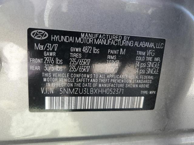 2017 HYUNDAI SANTA FE S 5NMZU3LBXHH052371