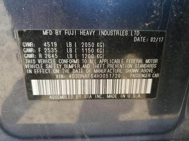 2017 SUBARU LEGACY 2.5I PREMIUM 4S3BNAF64H3051720