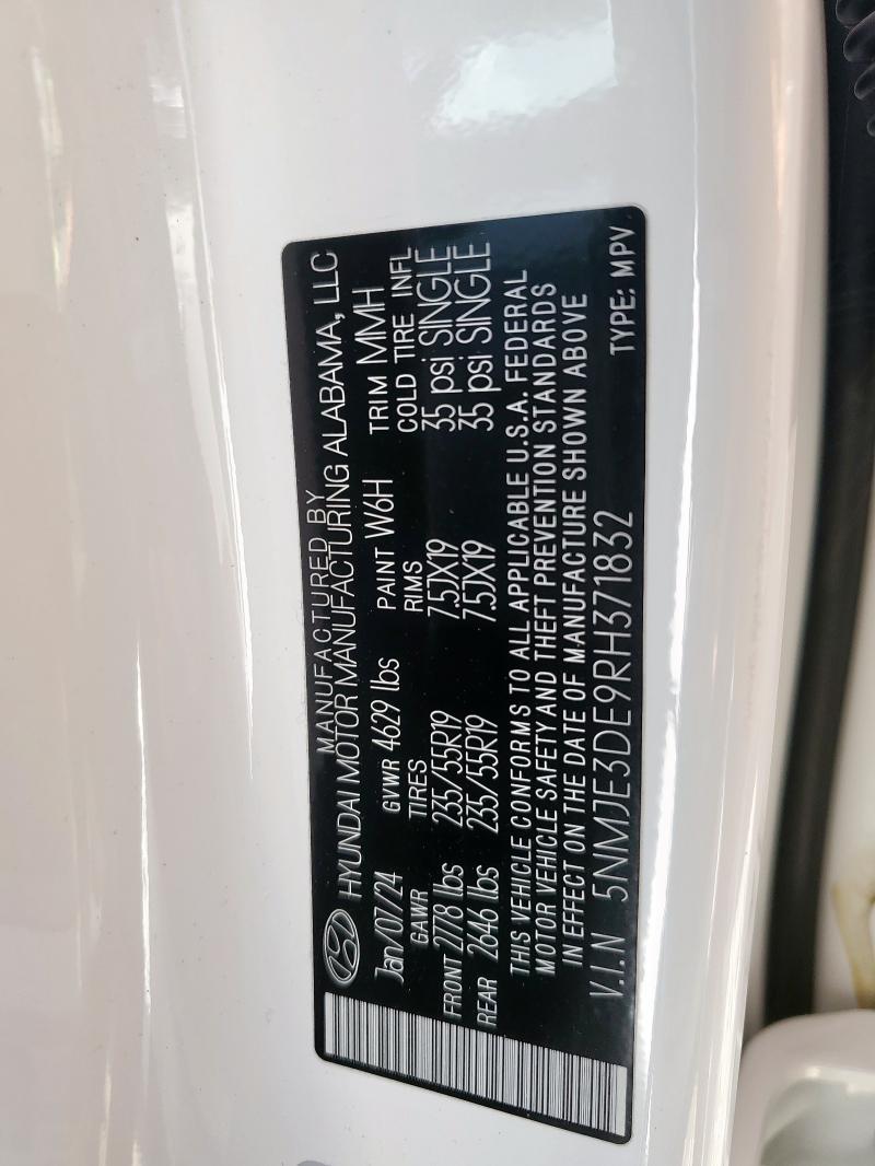 2024 HYUNDAI TUCSON LIM 5NMJE3DE9RH371832