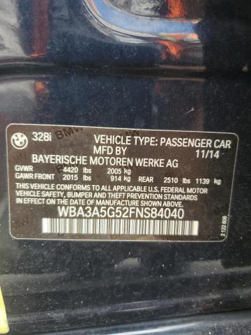 2015 BMW 328 I WBA3A5G52FNS84040
