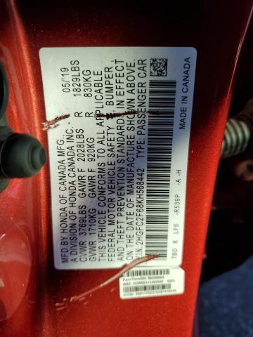 2019 HONDA CIVIC LX - 2HGFC2F68KH568442