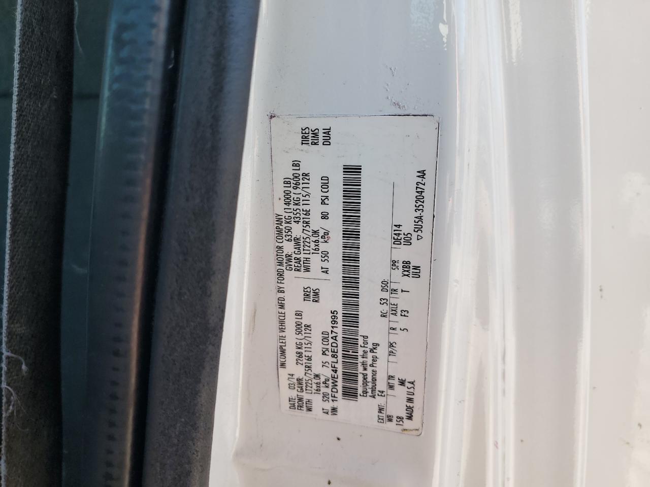 FORD ECONOLINE E450 SUPER DUTY CUTAWAY VAN