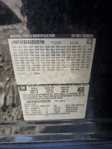 2016 BUICK ENVISION PREMIUM LRBFXFSXXGD235798