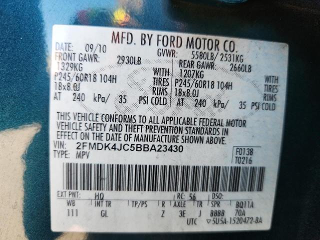2011 FORD EDGE SEL - 2FMDK4JC5BBA23430