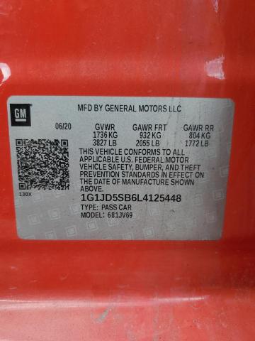 2020 CHEVROLET SONIC LT #3293497408