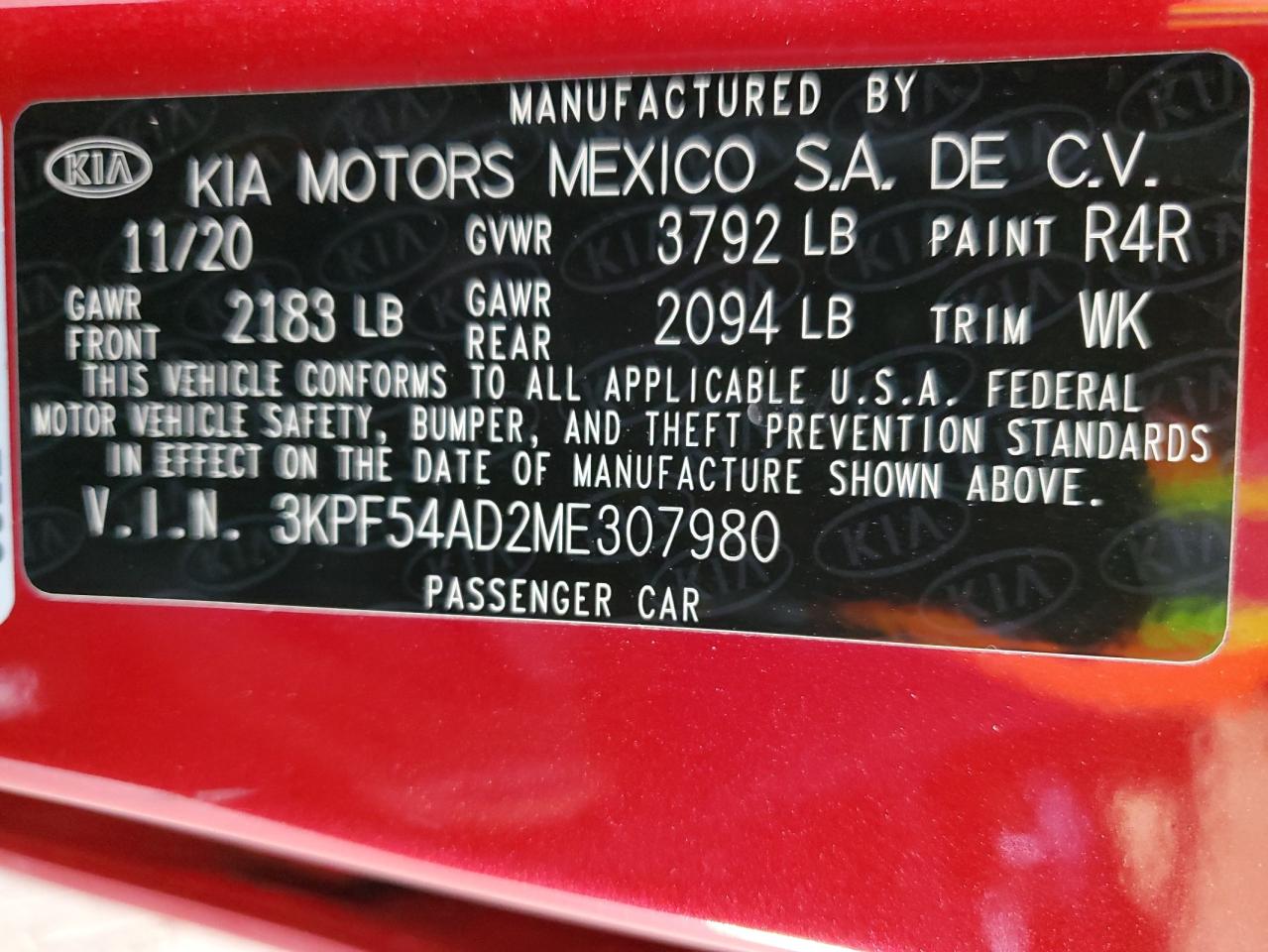 KIA FORTE EX