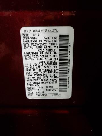 2010 NISSAN MURANO S - JN8AZ1MW3AW132557