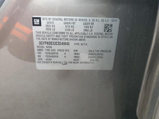 2012 CADILLAC SRX LUXURY - 3GYFNDE32CS549843