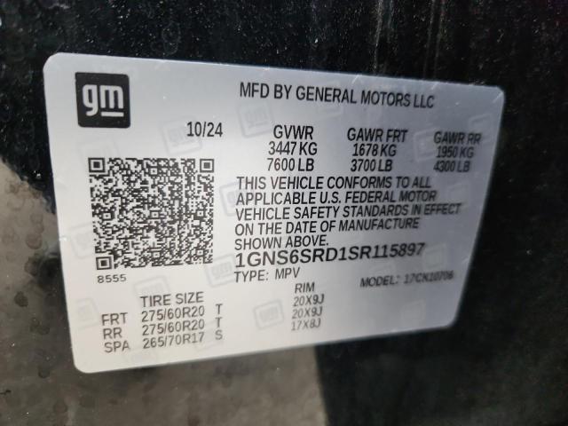 2025 CHEVROLET TAHOE K150 - 1GNS6SRD1SR115897