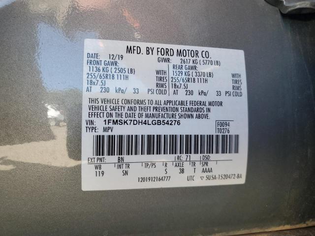 2020 FORD EXPLORER X 1FMSK7DH4LGB54276