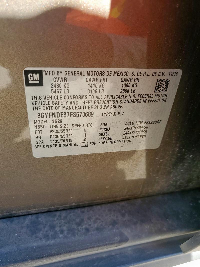 2015 CADILLAC SRX PREMIU 3GYFNDE37FS570689