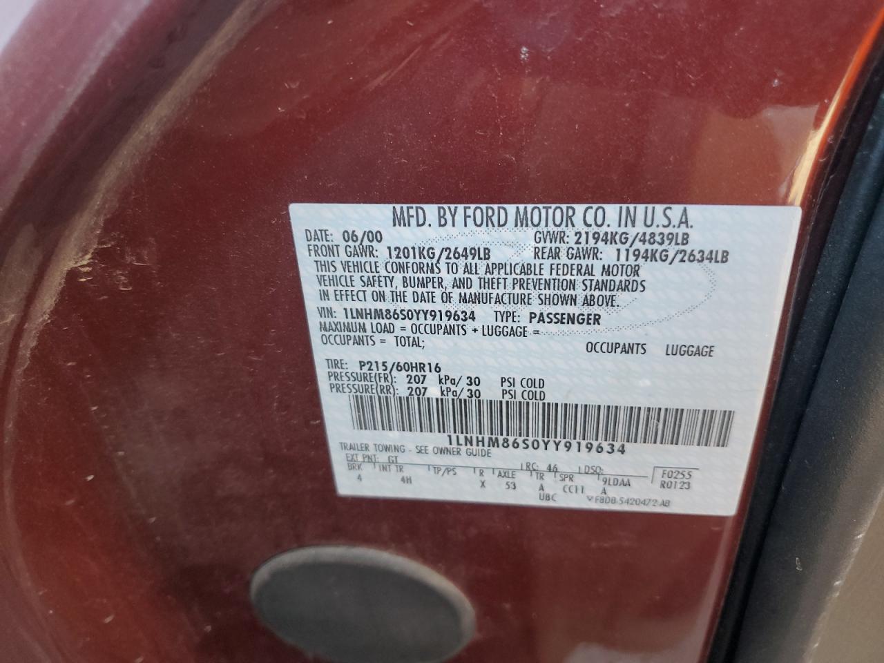 Lot #3264570918 2000 LINCOLN LS