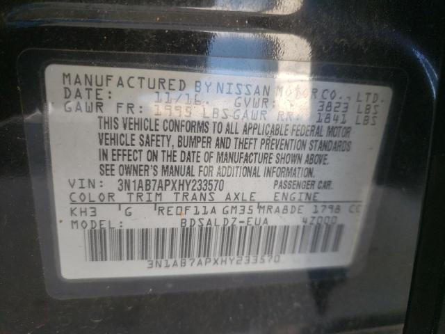 2017 NISSAN SENTRA S #3281438007