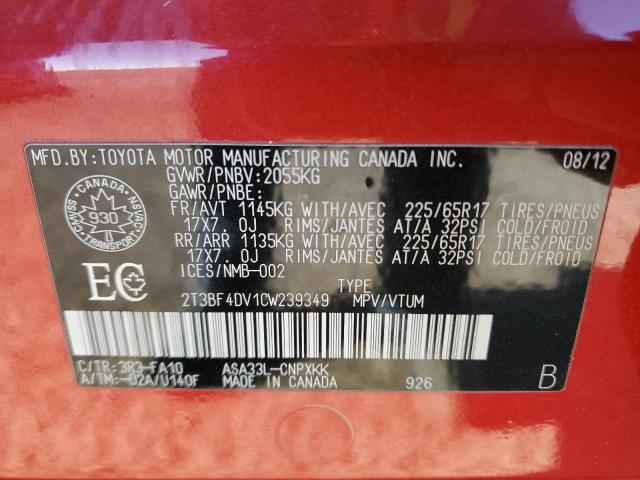 2012 TOYOTA RAV4 - 2T3BF4DV1CW239349