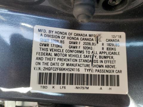 2019 HONDA CIVIC LX - 2HGFC2F66KH524116