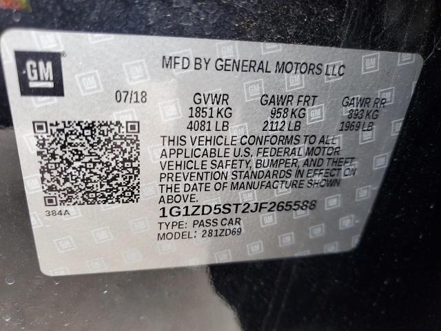 2018 CHEVROLET MALIBU LT - 1G1ZD5ST2JF265588