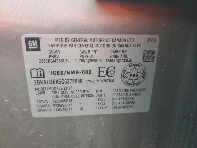 2012 GMC TERRAIN SL - 2GKALUEK5C6372849