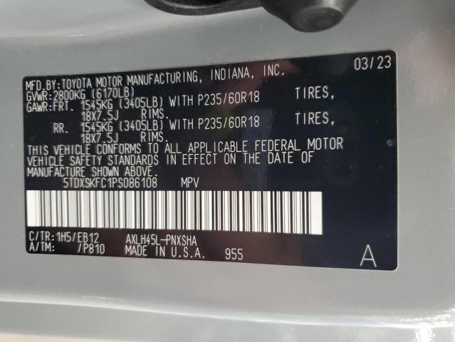 2023 TOYOTA SIENNA XSE 5TDXSKFC1PS086108