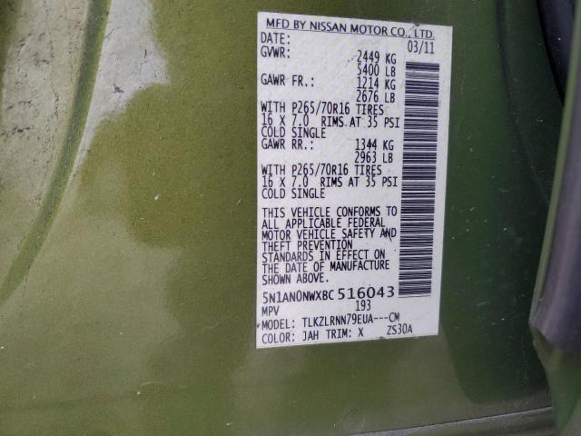 2011 NISSAN XTERRA OFF - 5N1AN0NWXBC516043