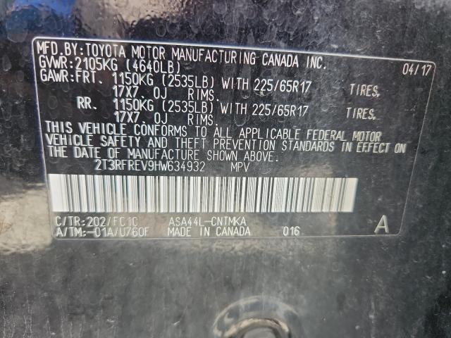 2017 TOYOTA RAV4 XLE - 2T3RFREV9HW634932