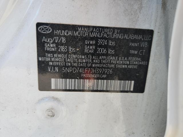 2018 HYUNDAI ELANTRA SE 5NPD74LF7JH397926