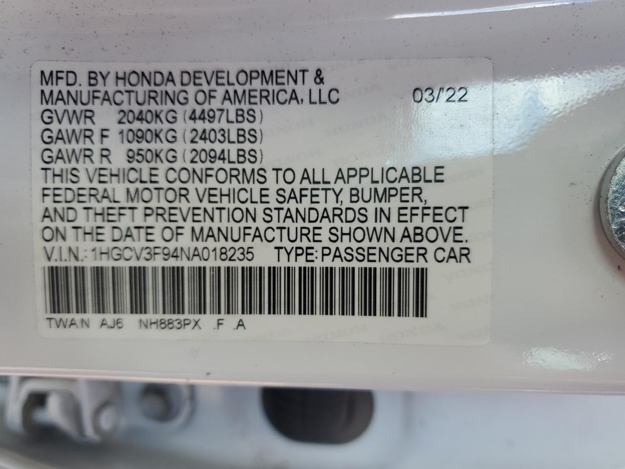 HONDA ACCORD TOURING HYBRID