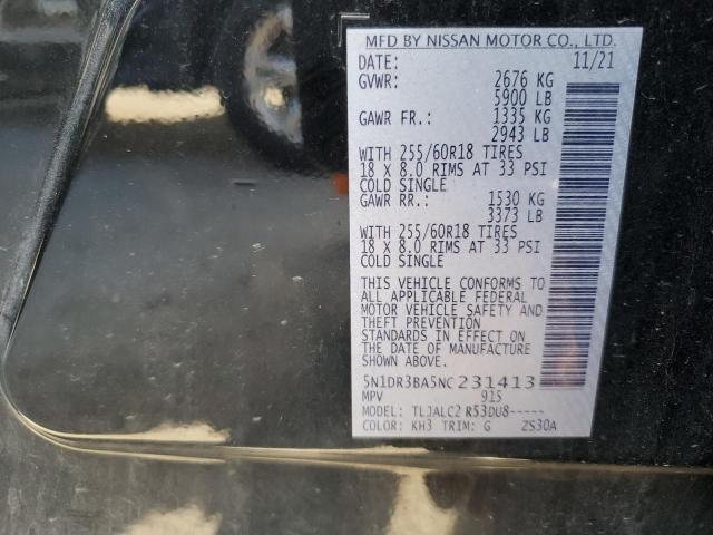 2022 NISSAN PATHFINDER SV #3291324132