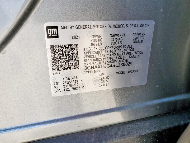 2025 CHEVROLET EQUINOX RS 3GNAXLEG4SL230029