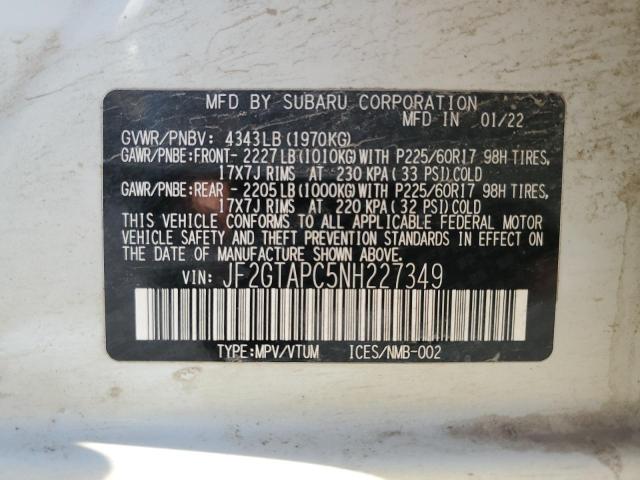 2022 SUBARU CROSSTREK PREMIUM #3296219500