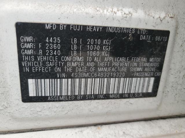 2011 SUBARU LEGACY 2.5 - 4S3BMCC64B3219320