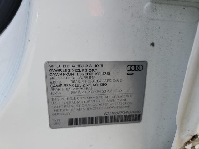 2017 AUDI Q5 PREMIUM PLUS WA1M2AFP0HA074430