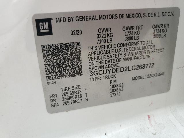 2020 CHEVROLET SILVERADO K1500 LT - 3GCUYDED2LG268772